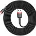Baseus Cafule iPhone Lightning Kablo, 2.4A, 1m, Kırmızı,Siyah
